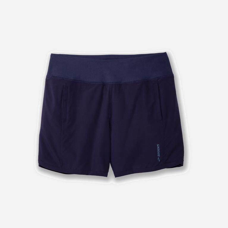 Brooks Women's Chaser 7 Running Shorts Singapore - Navy (46385-EAXY)